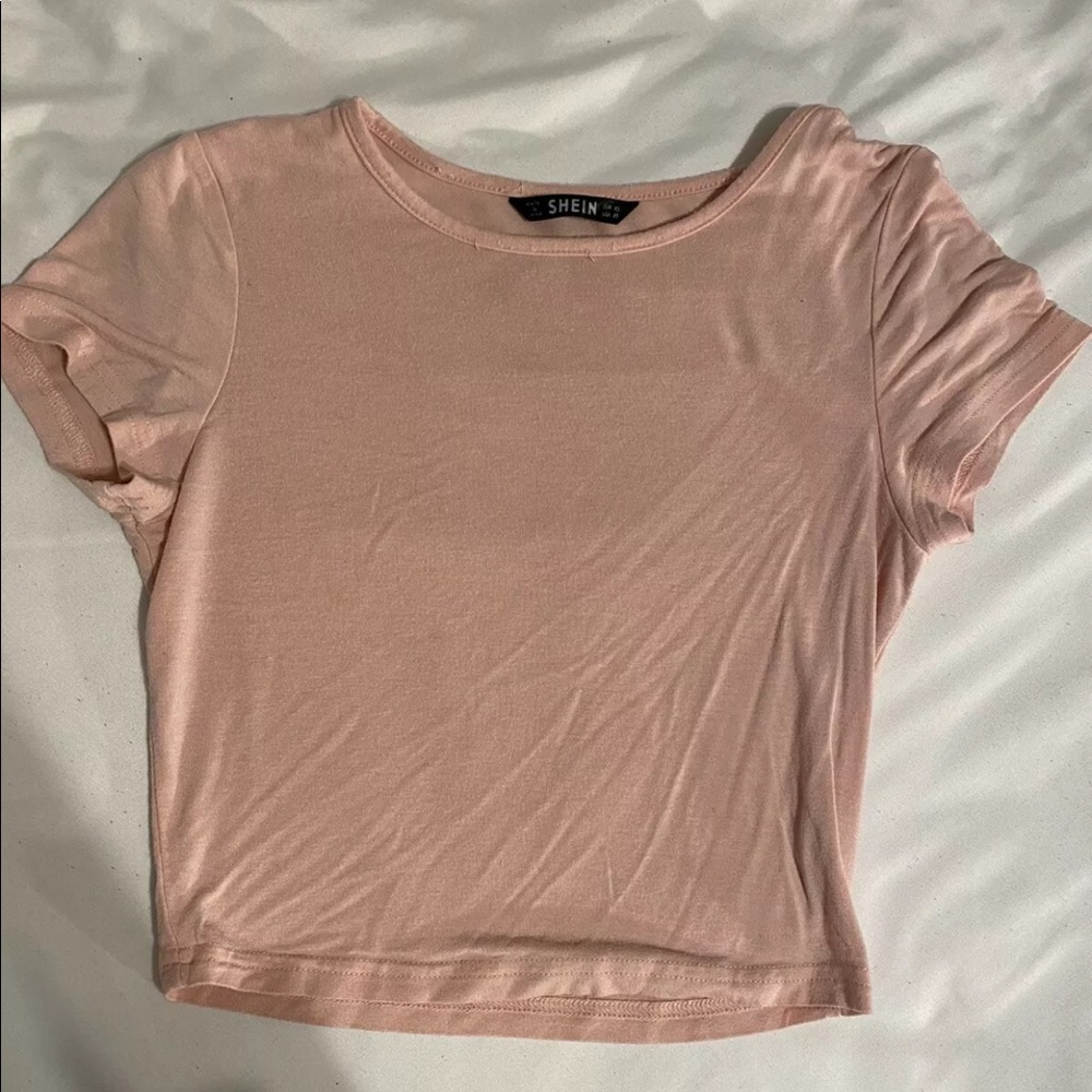 Shein solid cropped tee